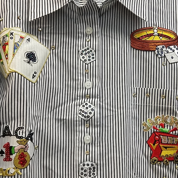 Las Vegas Sparkly Button Down Blouse - Picture 8 of 8